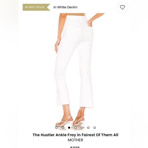MOTHER The Hustler Ankle Fray Jeans White Size 30 - Picture 13 of 13